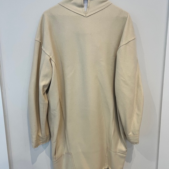 Midi length asymmetric wool coat a la 80s - Picture 2 of 4